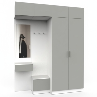 Набор мебели для прихожей "Марсель-262" МР 01-262 В2490 Ш2000 Г580 (ЛДСП Шиншилла серая)